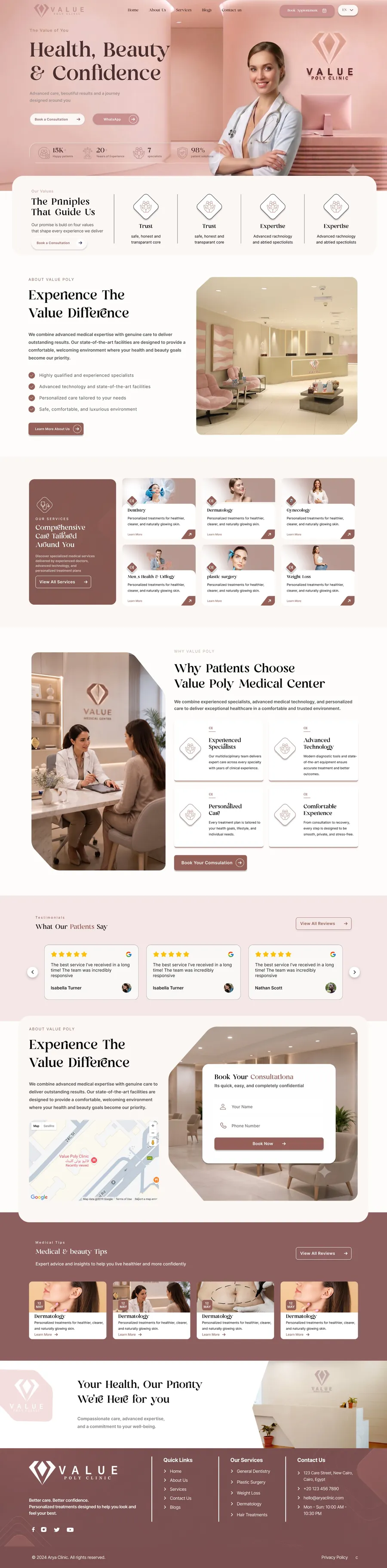 Value Poly website, full page